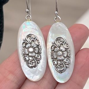 Mother Of Pearl Sterling Silver Dangle Earrings